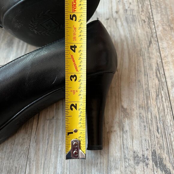 Chaps Vintage Heels Women's 9 Addney Genuine Leather Peep Toe Black 90s - Picture 8 of 10